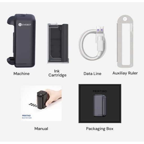 PrintInd Ultra Portable Handheld Inkjet Printer PrintInd Ultra Portable Handheld Inkjet Printer
